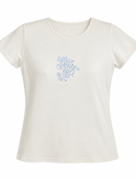 Nike Tops - Nike Dri-FIT Top Women’s soze S white Blue Embroidered Short Sleeve